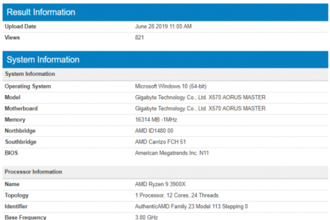 Benchmark Ryzen 3900