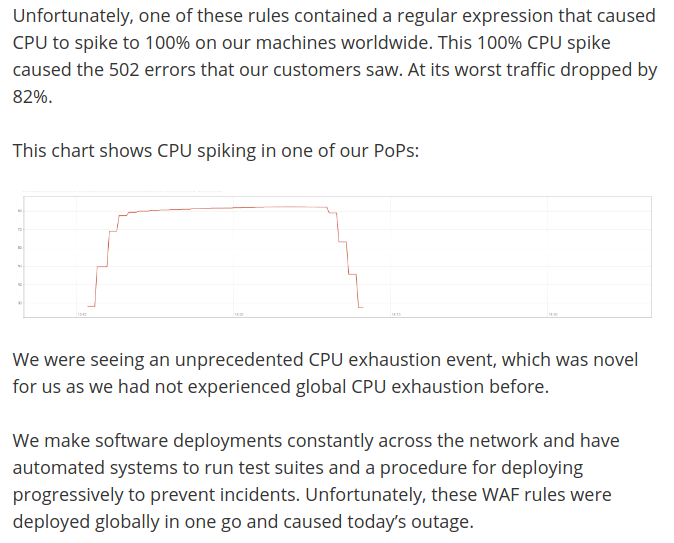 Comunicado de CloudFlare respecto a la caída