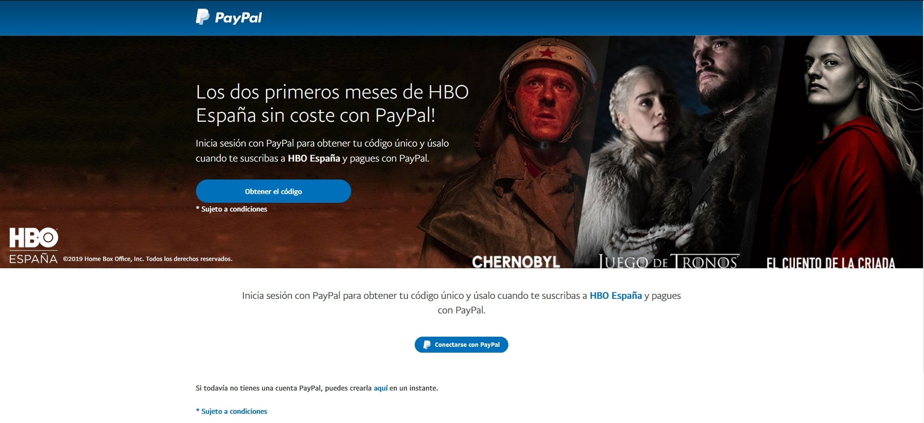 PayPal nos ofrece dos meses de HBO gratis