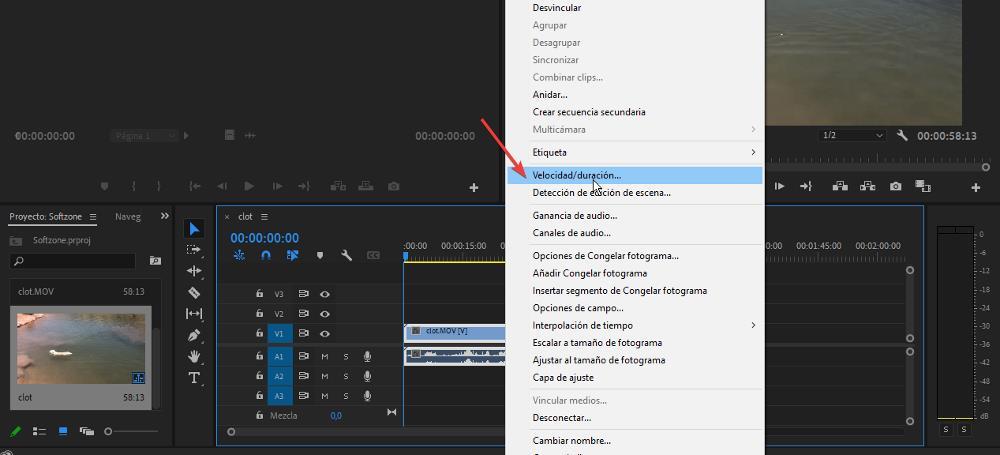 invertir el vídeo de adobe premiere