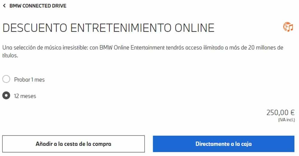 BMW Música online 250 euros